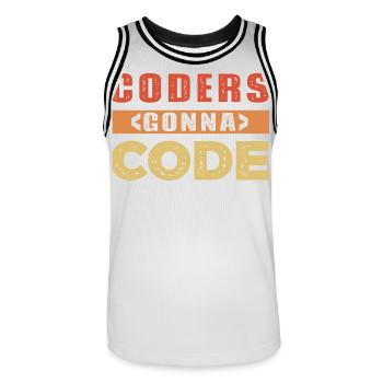 Mot du développeur - Maillot de basket Homme - blanc/noir - Devant - AI Model Male 185 dark (185cm)