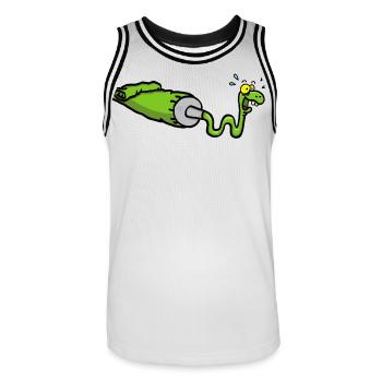 Green snake and gouache tube - Men's Basketball Jersey - white/black - Front - AI Model Male 185 dark (185cm)