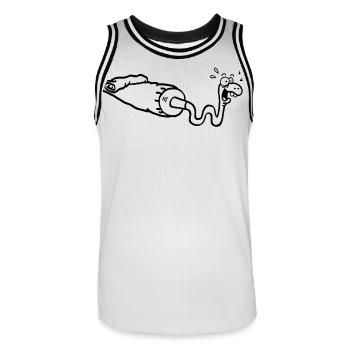 Serpent noir et tube de gouache - Maillot de basket Homme - blanc/noir - Devant - AI Model Male 185 dark (185cm)