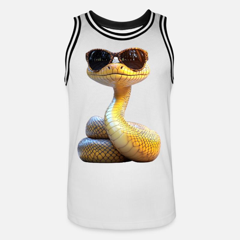 Schlange Python Kobra Mamba Klapperschlange Snake - Männer Basketball-Trikot - Weiß/Schwarz