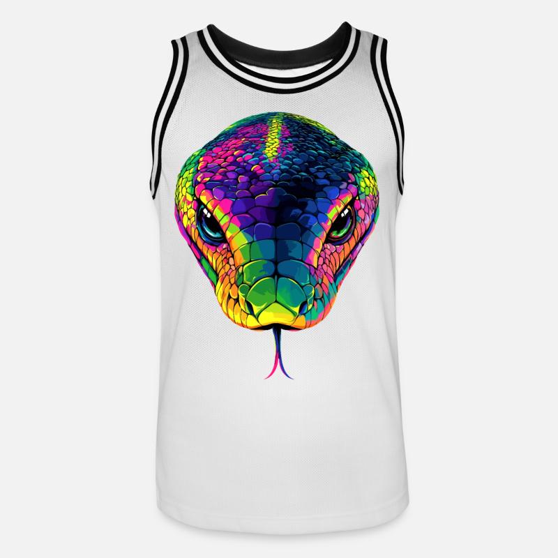 Schlange Python Kobra Mamba Klapperschlange Snake - Männer Basketball-Trikot - Weiß/Schwarz