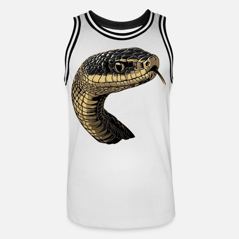 Schlange Python Kobra Mamba Klapperschlange Snake - Männer Basketball-Trikot - Weiß/Schwarz