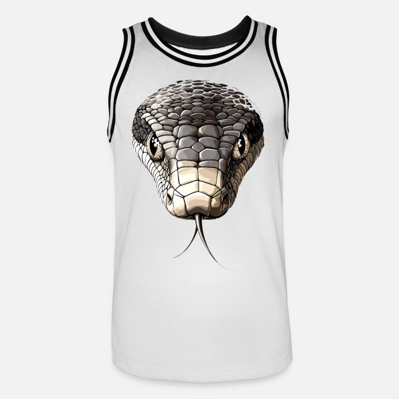 Schlange Python Kobra Mamba Klapperschlange Snake - Männer Basketball-Trikot - Weiß/Schwarz