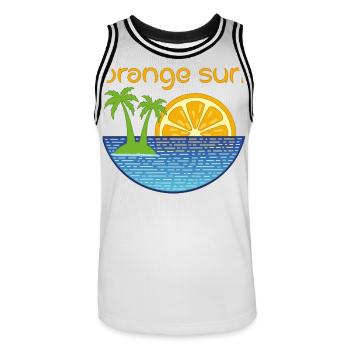 Orange Sun - Men's Basketball Jersey - white/black - Front - AI Model Male 185 dark (185cm)
