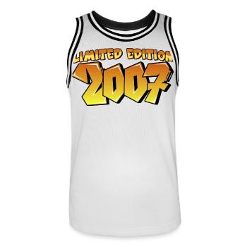 Edition limitée 2007 Graffiti Birthday Party - Maillot de basket Homme - blanc/noir - Devant - AI Model Male 185 dark (185cm)