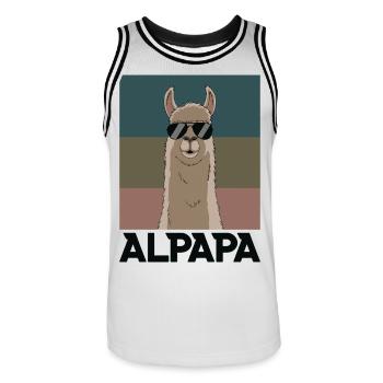 Dad Alpaca Dad Funny Llama Father's Day Gift - Men's Basketball Jersey - white/black - Front - AI Model Male 185 dark (185cm)