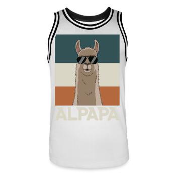 Dad Alpaca Dad Funny Llama Father's Day Gift - Men's Basketball Jersey - white/black - Front - AI Model Male 185 dark (185cm)