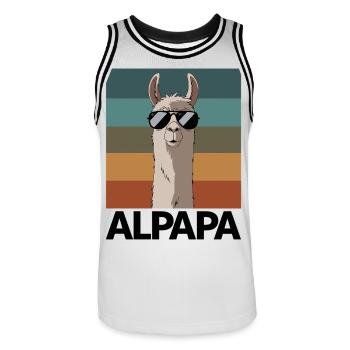 Dad Alpaca Dad Funny Llama Father's Day Gift - Men's Basketball Jersey - white/black - Front - AI Model Male 185 dark (185cm)