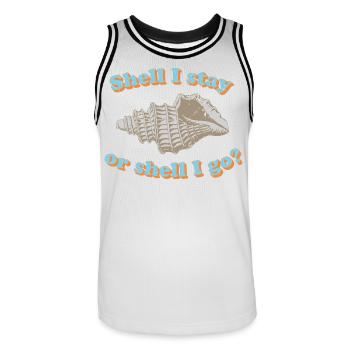 Shell ou go ? - Maillot de basket Homme - blanc/noir - Devant - AI Model Male 185 dark (185cm)