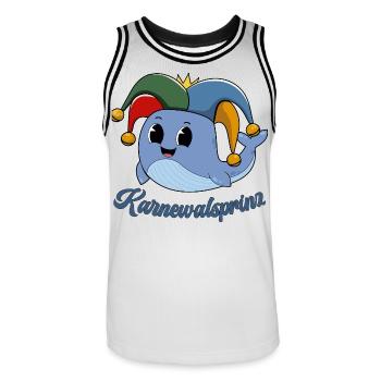 Karnewalsprinz Wortwitz Wortspiele Karneval Kostüm - Männer Basketball-Trikot - Weiß/Schwarz - Vorne - AI Model Male 185 dark (185cm)
