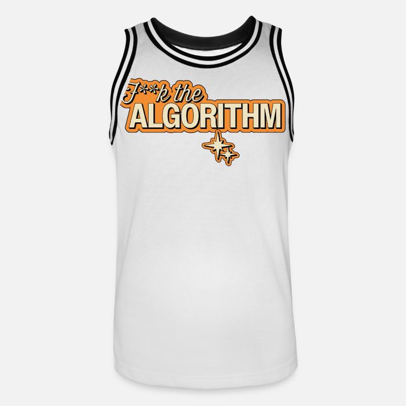 Fk the Algorithm – Digital Rebellion - Men's Basketball Jersey - white/black
