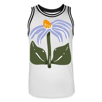 Stylized Wildflower - Men's Basketball Jersey - white/black - Front - AI Model Male 185 dark (185cm)