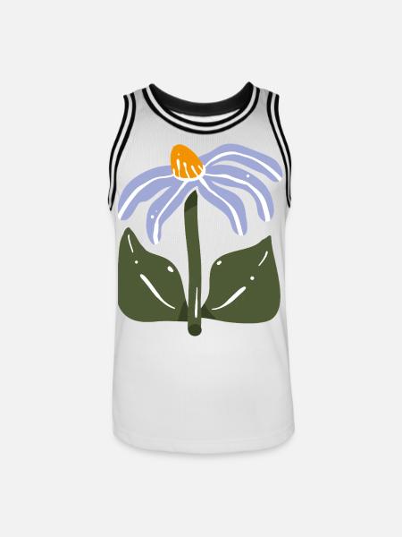 Stylized Wildflower - Men's Basketball Jersey - white/black