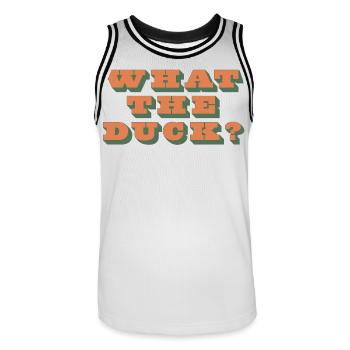 What the Duck?! - Männer Basketball-Trikot - Weiß/Schwarz - Vorne - AI Model Male 185 dark (185cm)