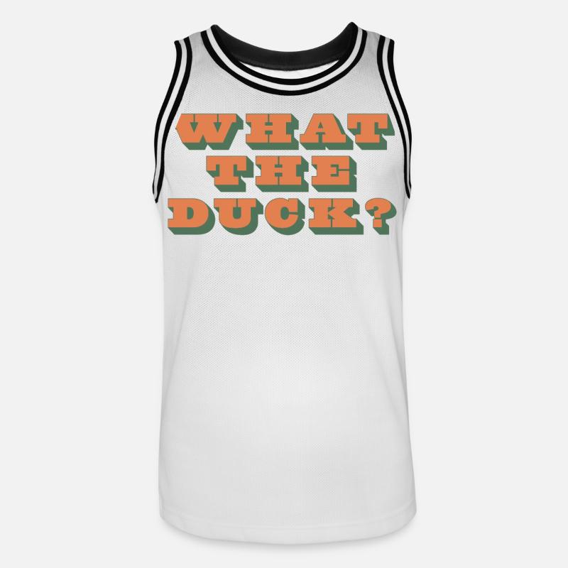 Qu’est-ce que c’est que le canard ?! - Maillot de basket Homme - blanc/noir