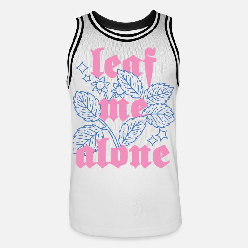 Leaf Me Alone – Botanik mit Attitüde - Männer Basketball-Trikot - Weiß/Schwarz