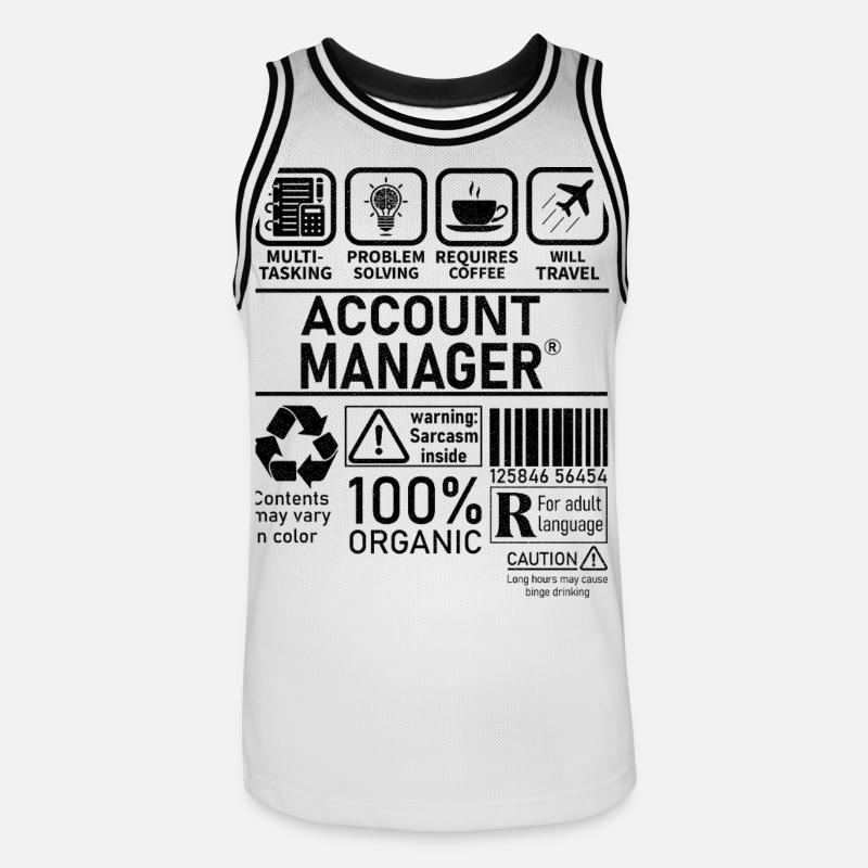 account manager multi tasking problem solving - Männer Basketball-Trikot - Weiß/Schwarz