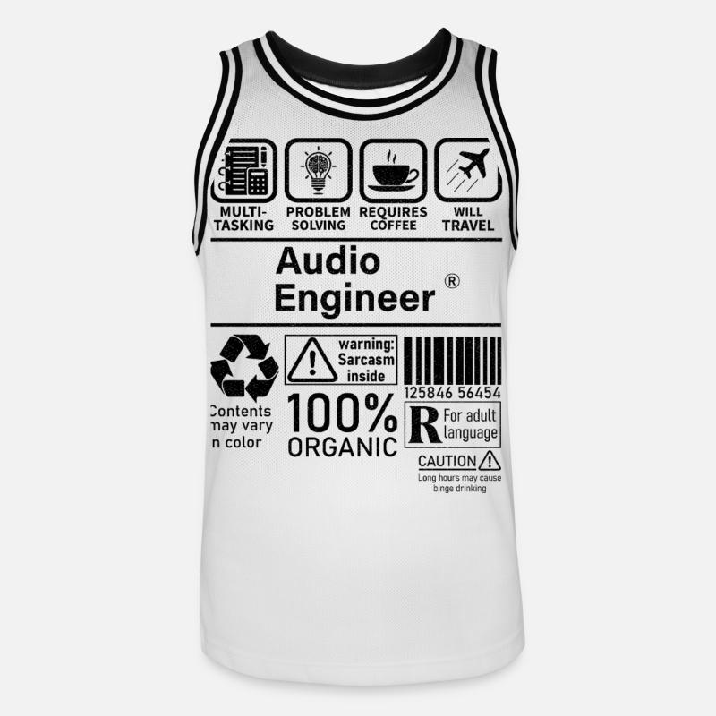 Audio Engineer multi tasking problem solving - Men's Basketball Jersey - white/black