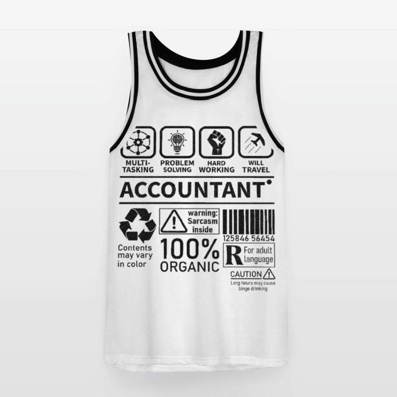 Accountant Multi Tasking Problem Solving Hard Work Men's Basketball Jersey