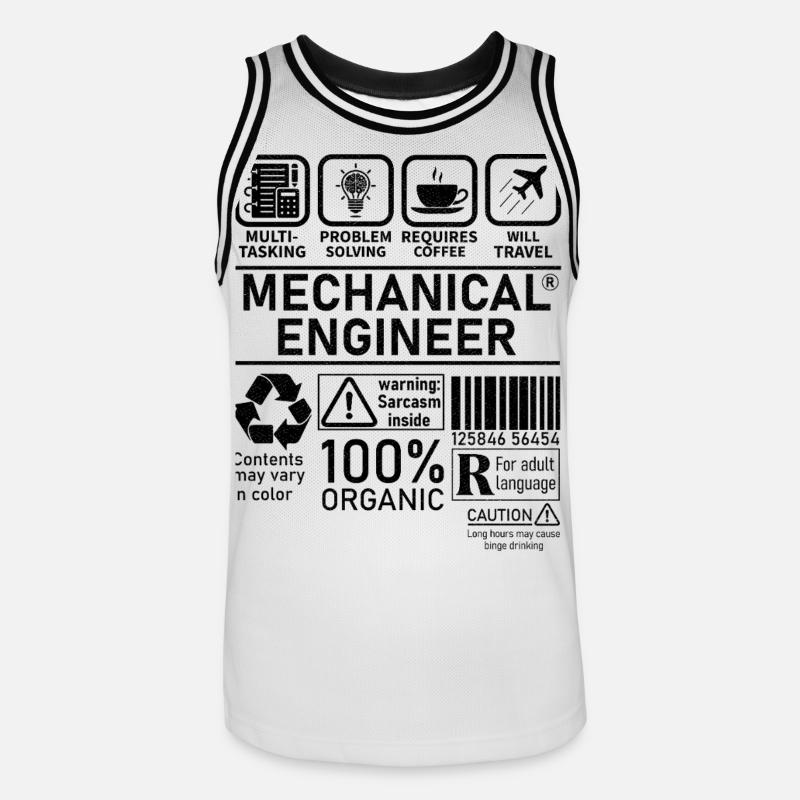 Mechanical Engineer multi tasking problem solving - Men's Basketball Jersey - white/black