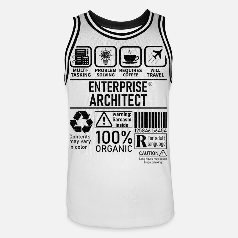 Enterprise Architect multi tasking problem solving - Maillot de basket Homme - blanc/noir
