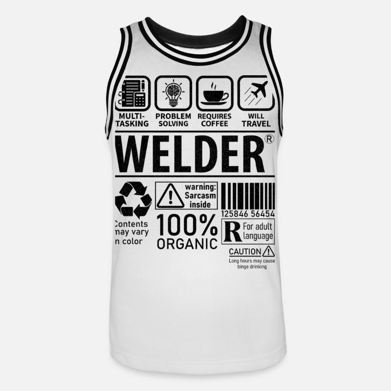 Welder multi tasking problem solving requires - Men's Basketball Jersey - white/black