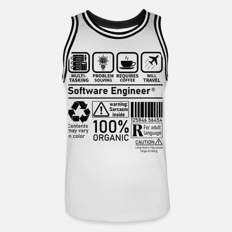 software engineer multi tasking problem solving - Men's Basketball Jersey - white/black