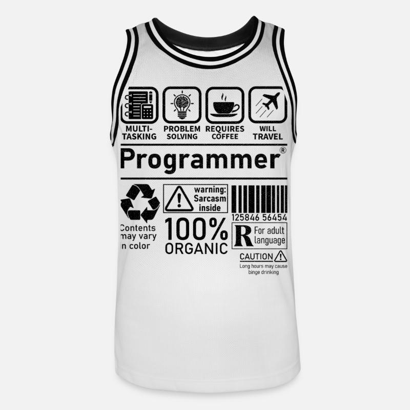 Programmer multi tasking problem solving requires - Männer Basketball-Trikot - Weiß/Schwarz