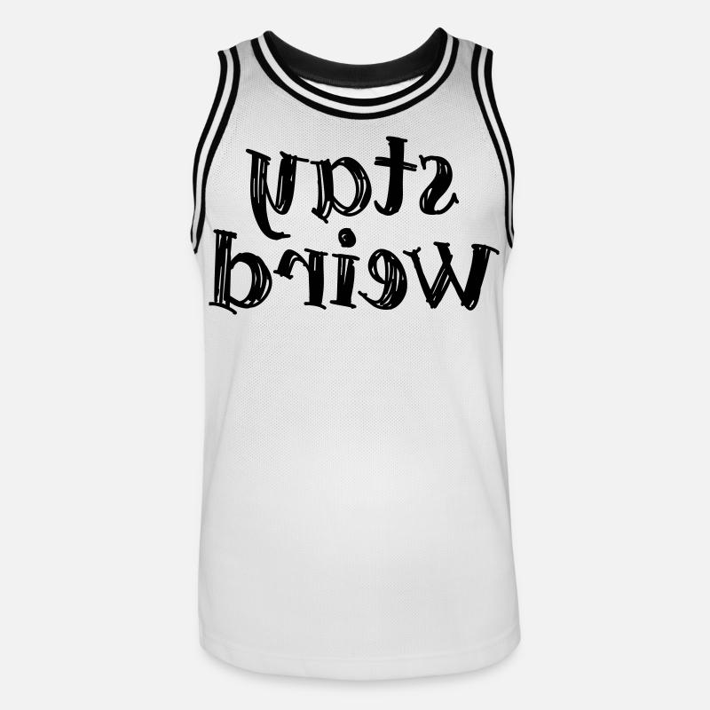 Restez bizarre - Maillot de basket Homme - blanc/noir