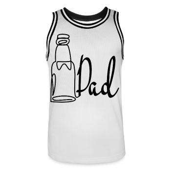 Line Art Dad Father's Day Beer - Men's Basketball Jersey - white/black - Front - AI Model Male 185 dark (185cm)