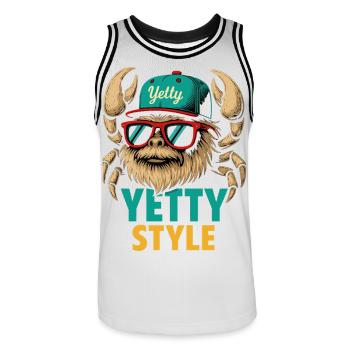 Yetty Style Yeti Graphic - Men's Basketball Jersey - white/black - Front - AI Model Male 185 dark (185cm)