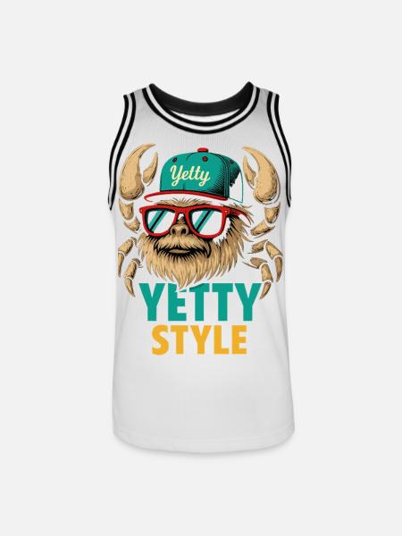 Yetty Style Yeti Graphic - Men's Basketball Jersey - white/black