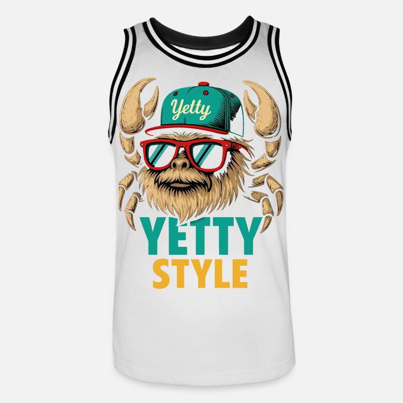 Yetty Style Yeti Graphic - Männer Basketball-Trikot - Weiß/Schwarz