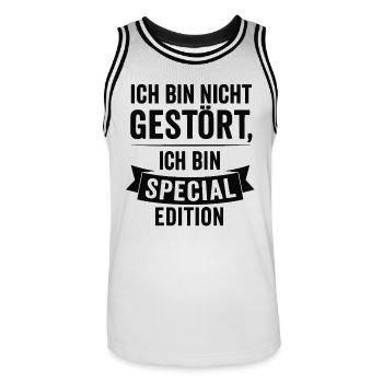 Ich bin Special Edition - Männer Basketball-Trikot - Weiß/Schwarz - Vorne - AI Model Male 185 dark (185cm)