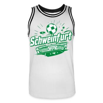 Schweinfurt Fussball Fanartikel Fußball - Männer Basketball-Trikot - Weiß/Schwarz - Vorne - AI Model Male 185 dark (185cm)