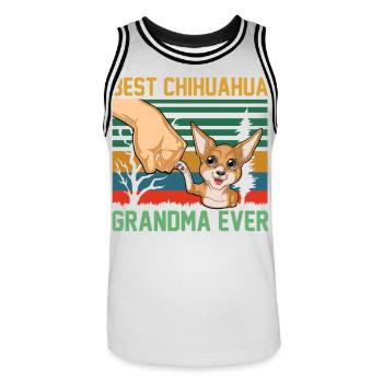 Chihuahua - Maillot de basket Homme - blanc/noir - Devant - AI Model Male 185 dark (185cm)