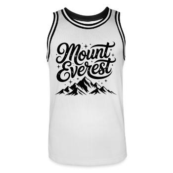Mount Everest - Souvenir Design - Men's Basketball Jersey - white/black - Front - AI Model Male 185 dark (185cm)