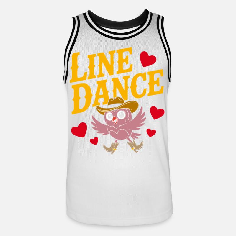 Linedance Eule mit Hut - Männer Basketball-Trikot - Weiß/Schwarz