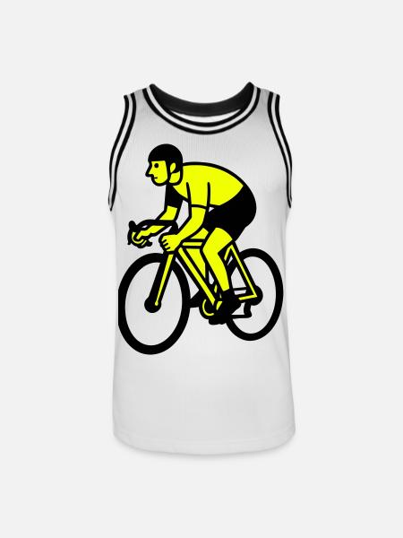 Neonrad Silhouette Radfahrer - Männer Basketball-Trikot - Weiß/Schwarz