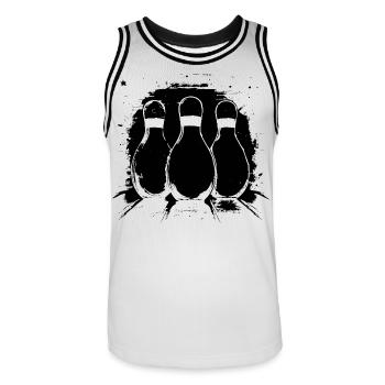 Graphiques de bowling - Maillot de basket Homme - blanc/noir - Devant - AI Model Male 185 dark (185cm)