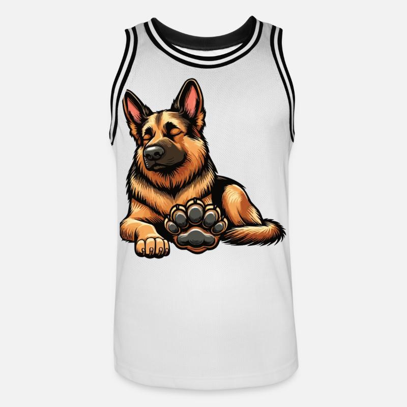 Deutscher Schäferhund Schäferhunde Schäferhunde - Männer Basketball-Trikot - Weiß/Schwarz