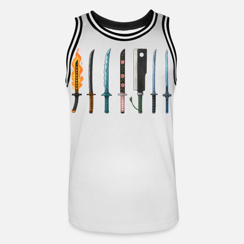 Conception de la collection d’épées d’anime - Maillot de basket Homme - blanc/noir