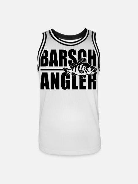 Barsch Angler Barsche Raubfischangeln Flussbarsch - Männer Basketball-Trikot - Weiß/Schwarz
