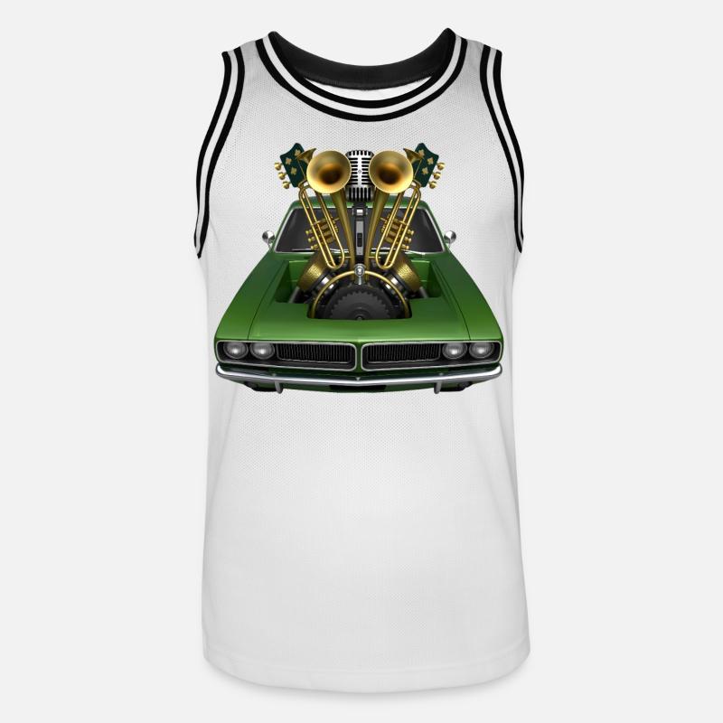 BRASS BAND - suono e visione - Maglia da basket per uomo - bianco/nero