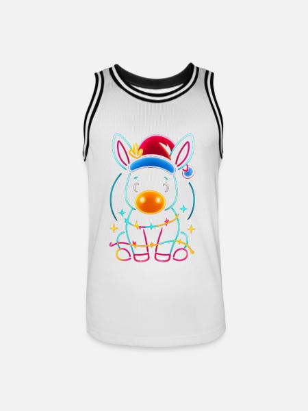 Donkey Elf Christmas Funny Gift - Men's Basketball Jersey - white/black