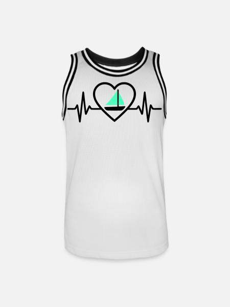 Heart Sailing – Passion Boat - Men's Basketball Jersey - white/black
