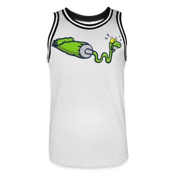 Serpent artiste peintre - Maillot de basket Homme - blanc/noir - Devant - AI Model Male 185 dark (185cm)