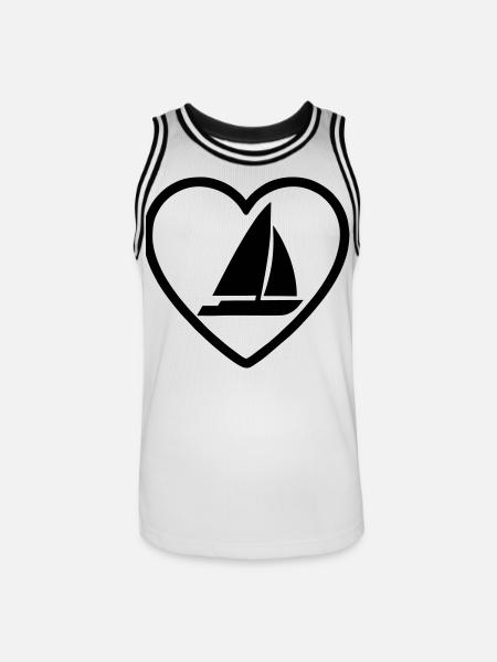 Catamaran Heart – Sailing Passion - Men's Basketball Jersey - white/black