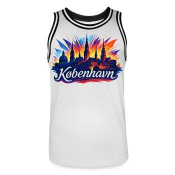 Copenhague Capitale Danemark Cadeau sympa - Maillot de basket Homme - blanc/noir - Devant - AI Model Male 185 dark (185cm)