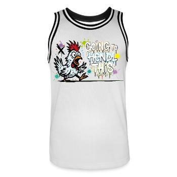 Going to Hendl This Graffiti Denglisch Spruch - Men's Basketball Jersey - white/black - Front - AI Model Male 185 dark (185cm)